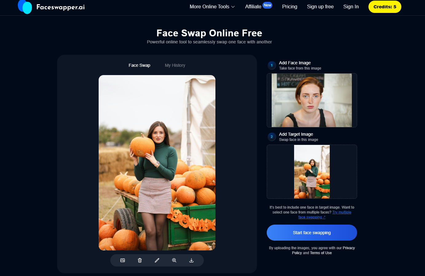 AI Face Swap: Perfect for Halloween Pumpkin Patch Pics